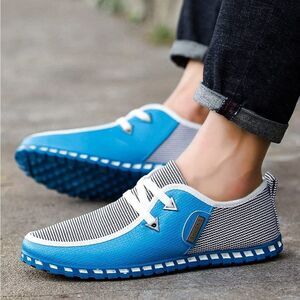 Men's fashion sneakers Men's Casual Shoes Loafers Slip-On Blue